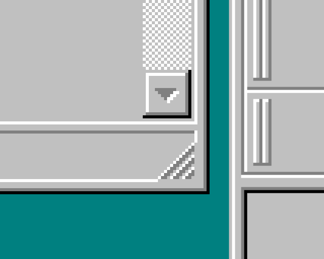 Very close-up detail of Windows 95 UI.