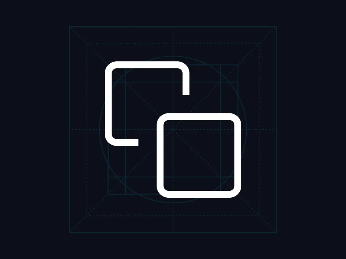 A single icon on a contruction grid.
